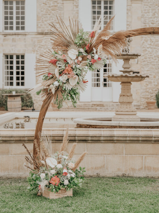 arche fleurie mariage bohème chic