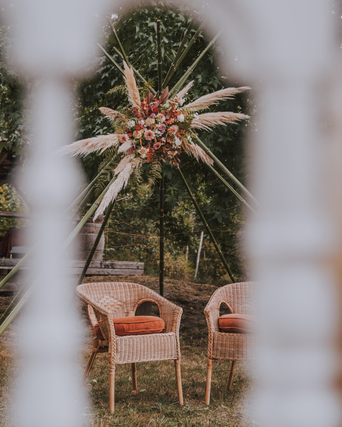 tipi fleuri été indien mariage