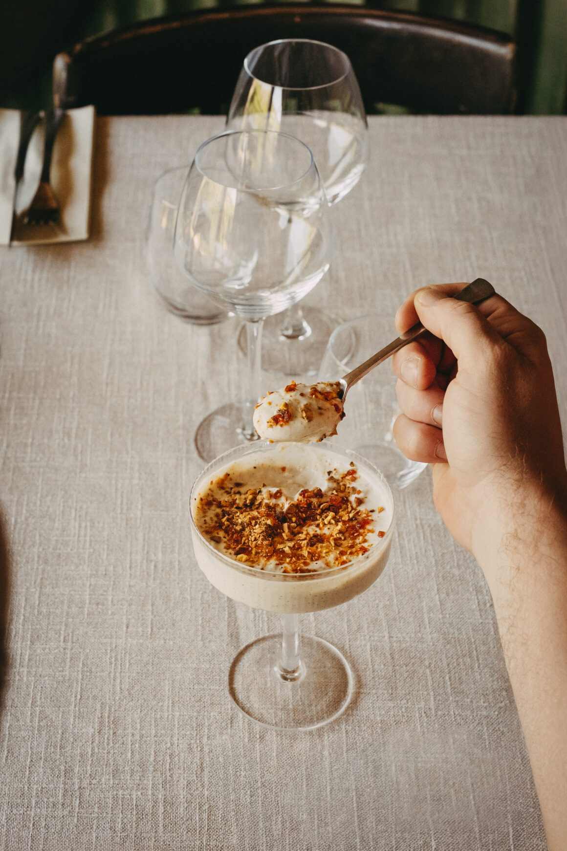 Dessert panna cotta au caramel beurre salé à A Mandria di Pigna en Corse